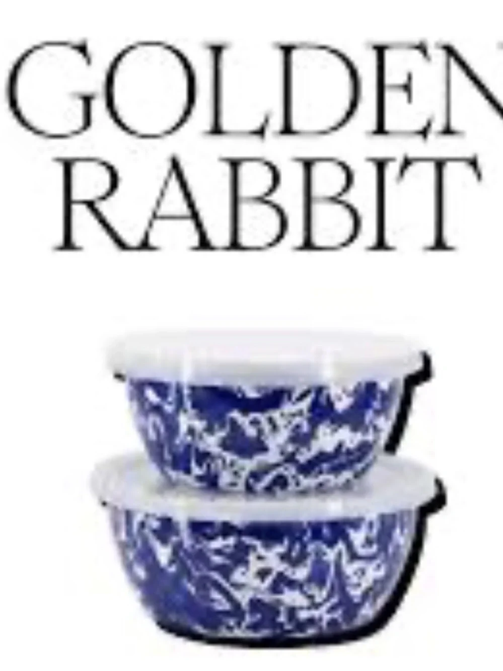 Golden Rabbit Brand New Blue Marble Enamel Mixing Bowl Set with Lids